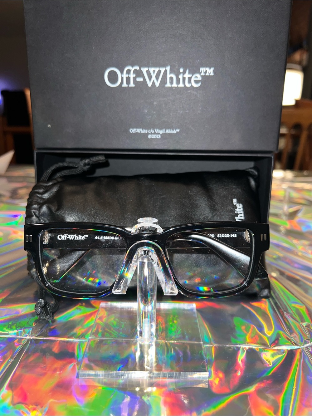 Off-White Black Rectangular Optical Glasses